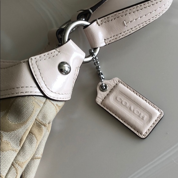 New Coach motif pink and tan purse - Picture 3 of 8